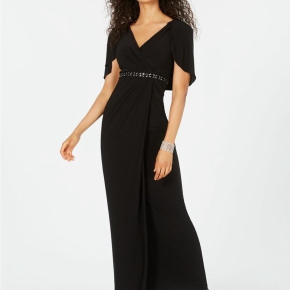 Adrianna Papell Short Sleeve V Neck Full Length Dress Size 6 - Picture 1 of 9